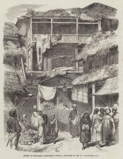 Calle en Sirinagur, Cachemira de William Carpenter
